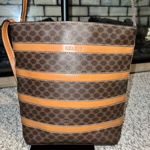 VINTAGE CELINE MACADAM TRIOMPHE BUCKET BAG